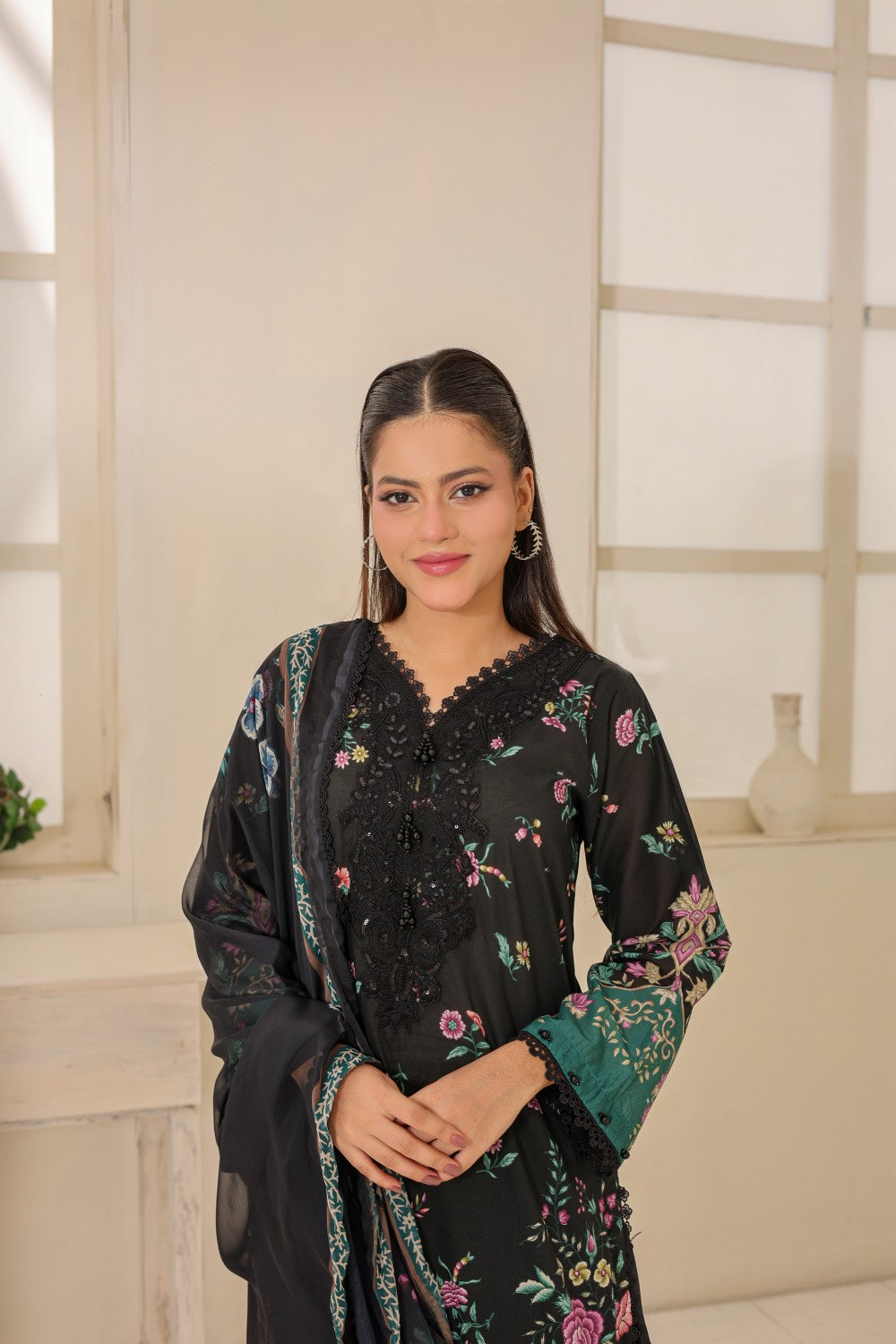 M/Basics by Maria B | AZ-MB-01-B | Summer Stitched Suit