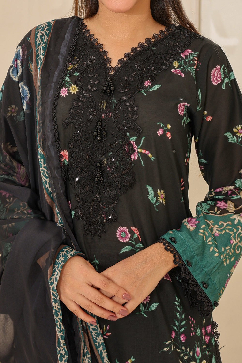M/Basics by Maria B | AZ-MB-01-B | Summer Stitched Suit