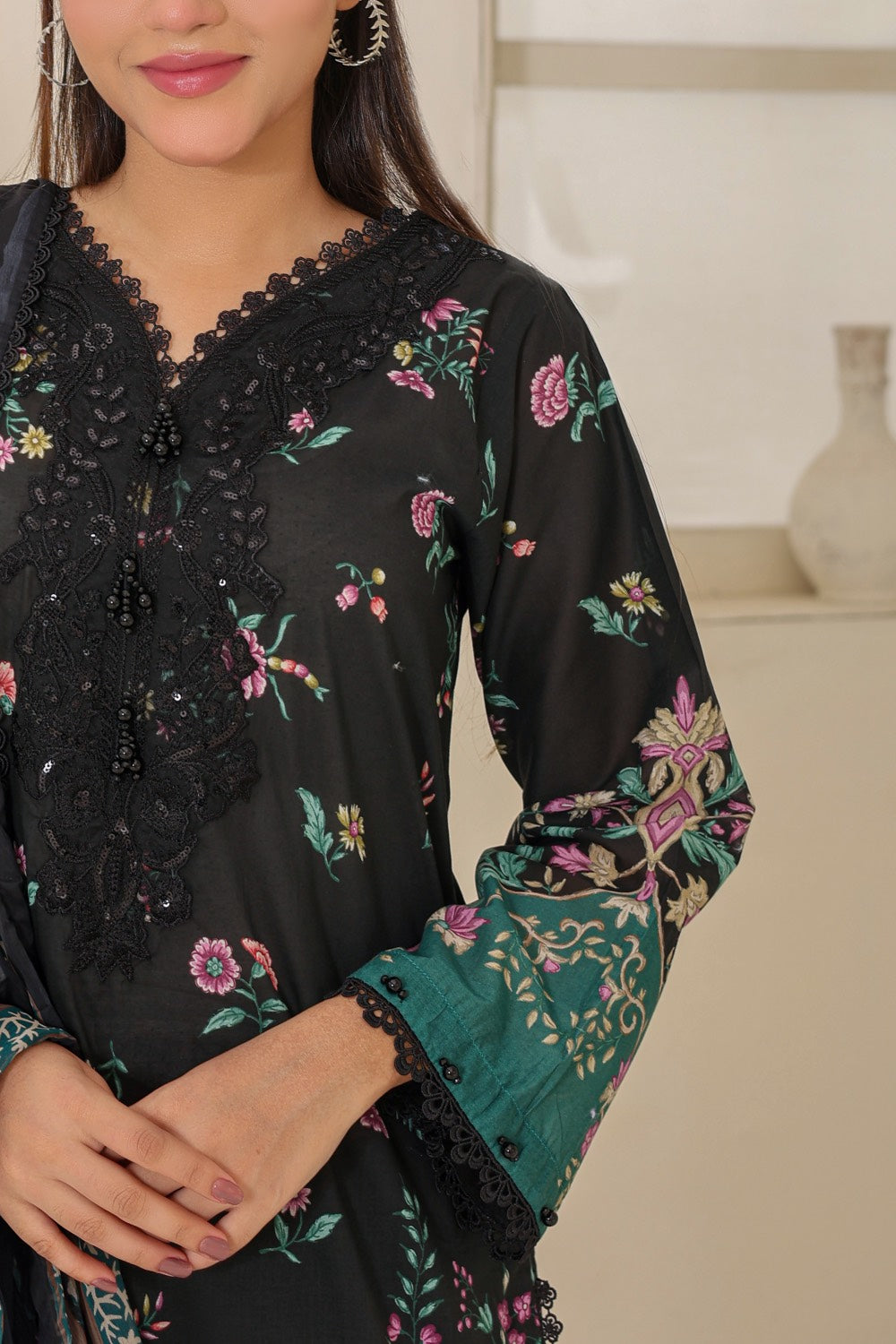 M/Basics by Maria B | AZ-MB-01-B | Summer Stitched Suit
