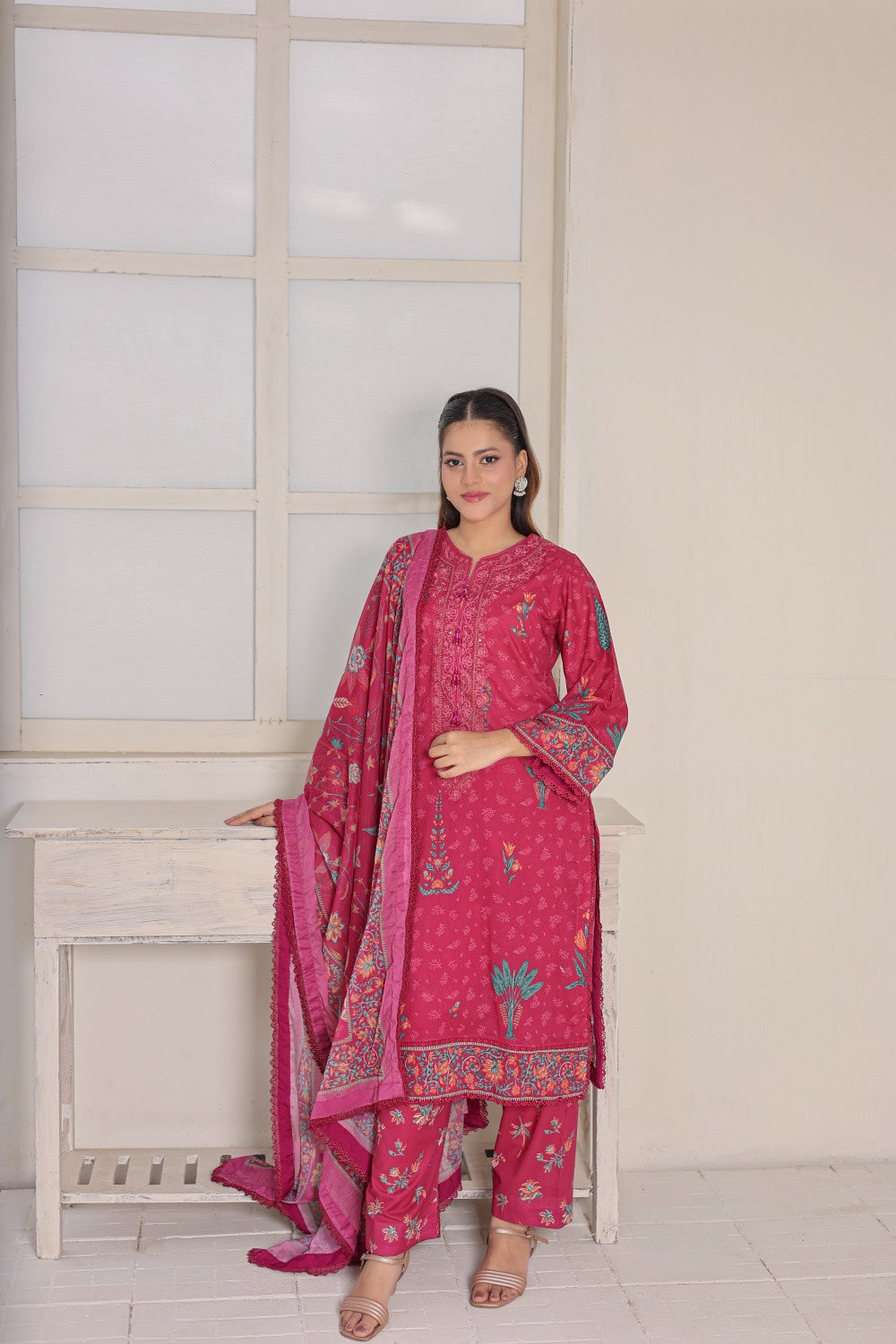 M/Basics by Maria B | AZ-MB-03-B | Summer Stitched Suit