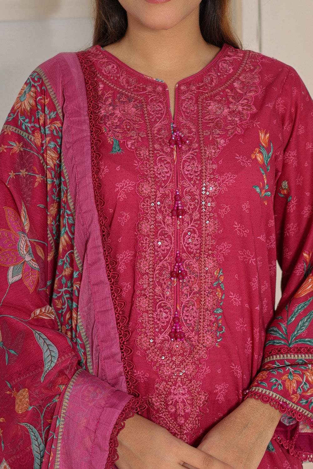 M/Basics by Maria B | AZ-MB-03-B | Summer Stitched Suit