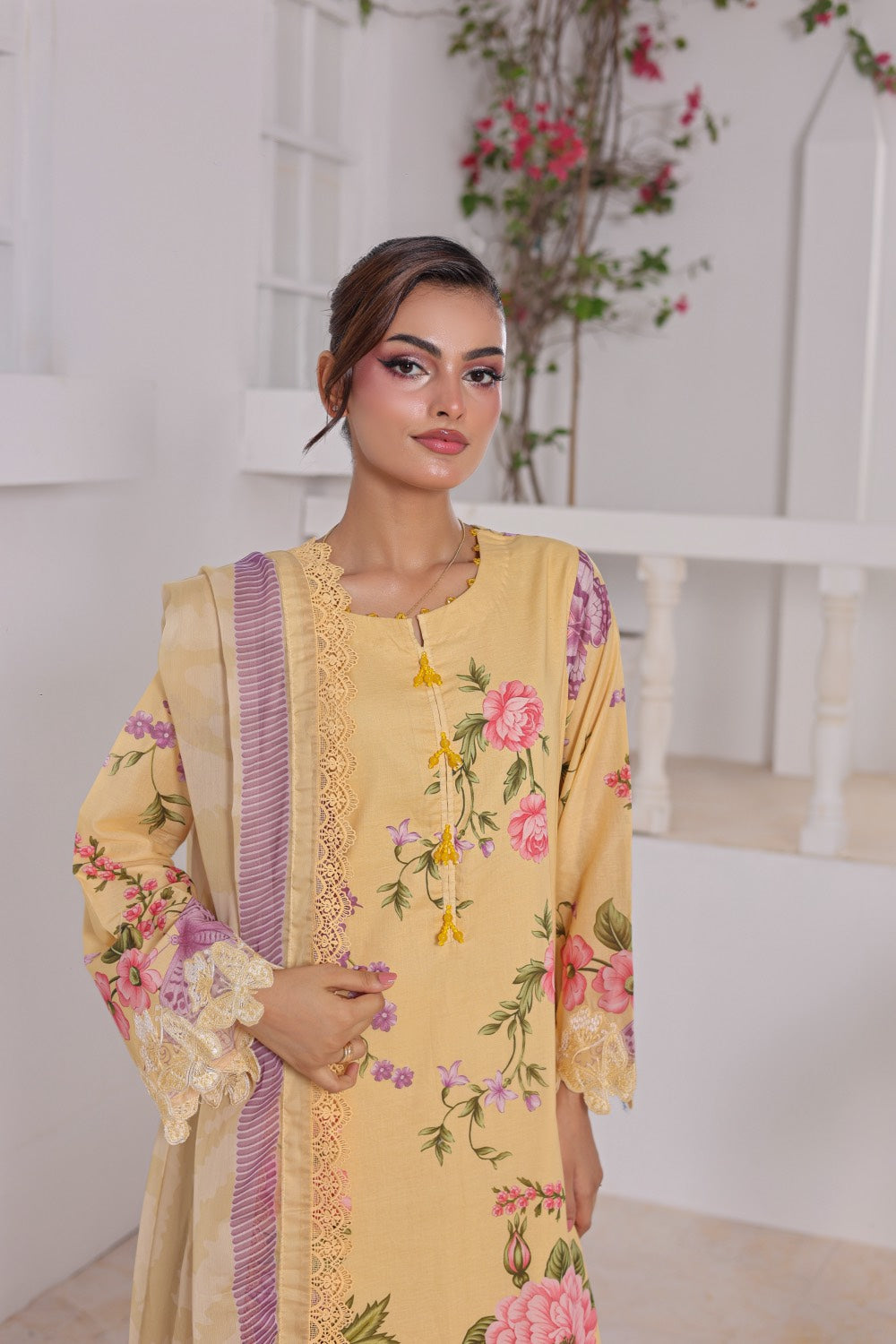 M/Basics by Maria B | AZ-MB-04-B | Summer Stitched Suit