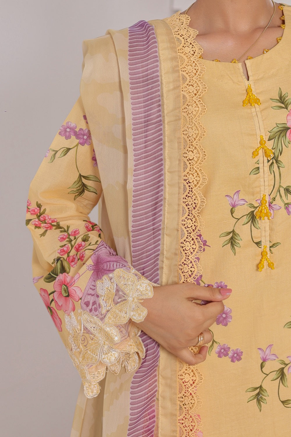 M/Basics by Maria B | AZ-MB-04-B | Summer Stitched Suit