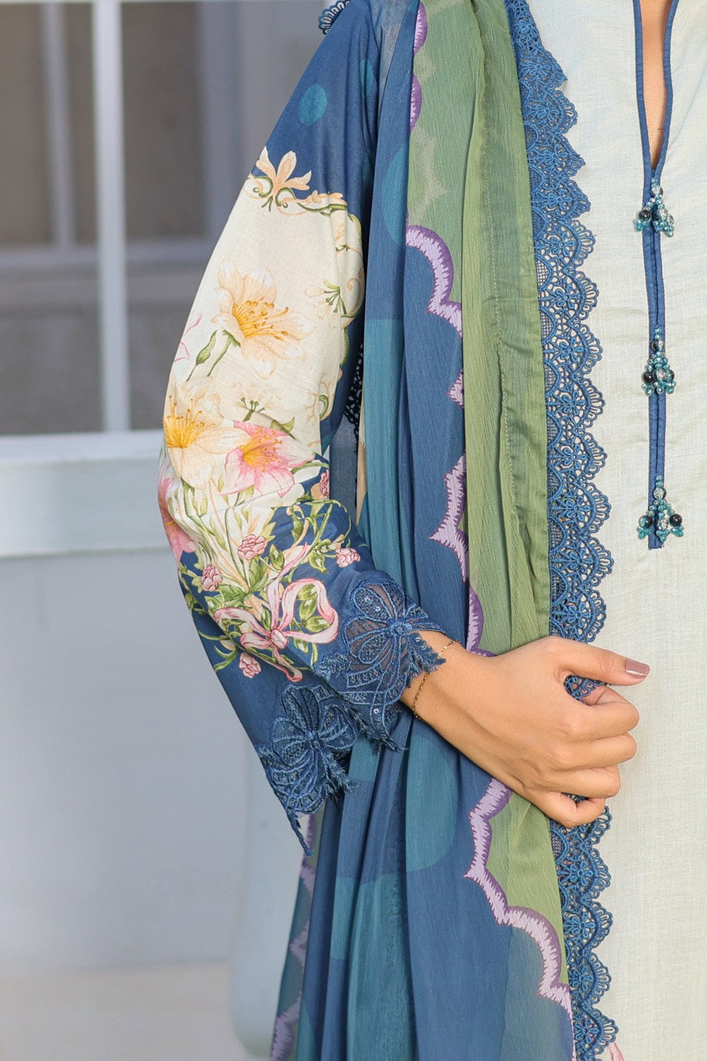 M/Basics by Maria B | AZ-MB-05-B | Summer Stitched Suit