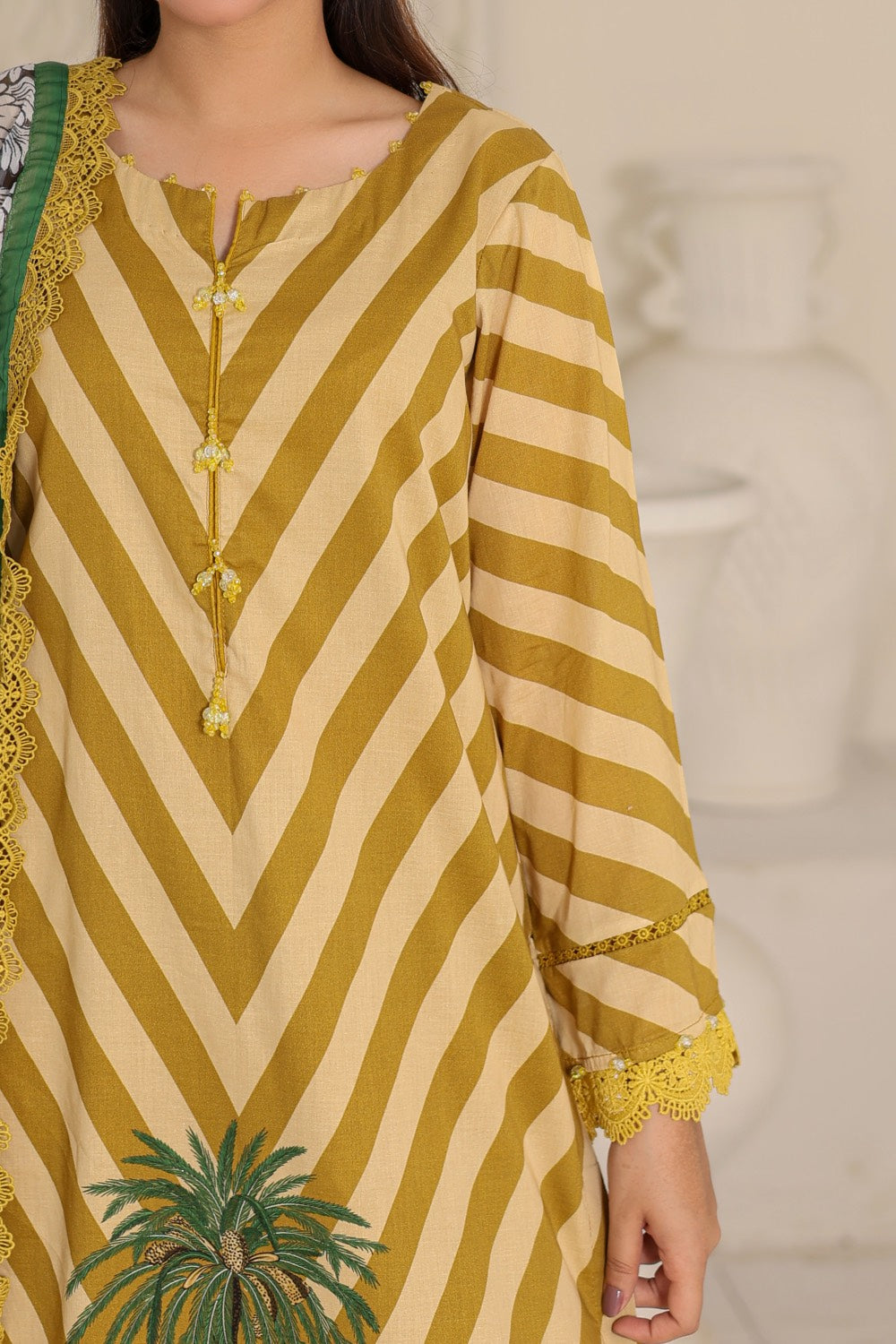 M/Basics by Maria B | AZ-MB-08-A | Summer Stitched Suit