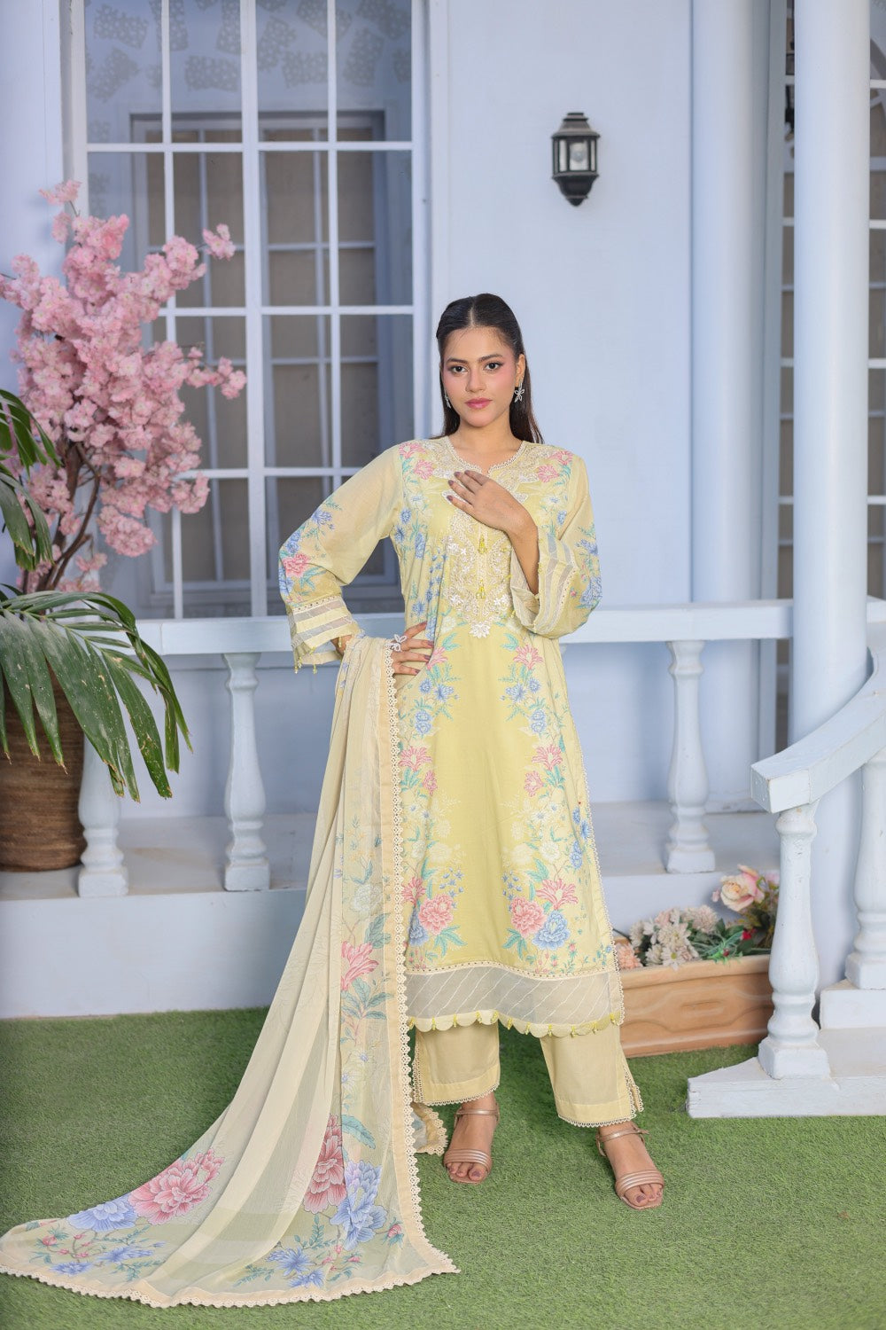 M/Basics by Maria B | AZ-MB-11-A | Summer Stitched Suit