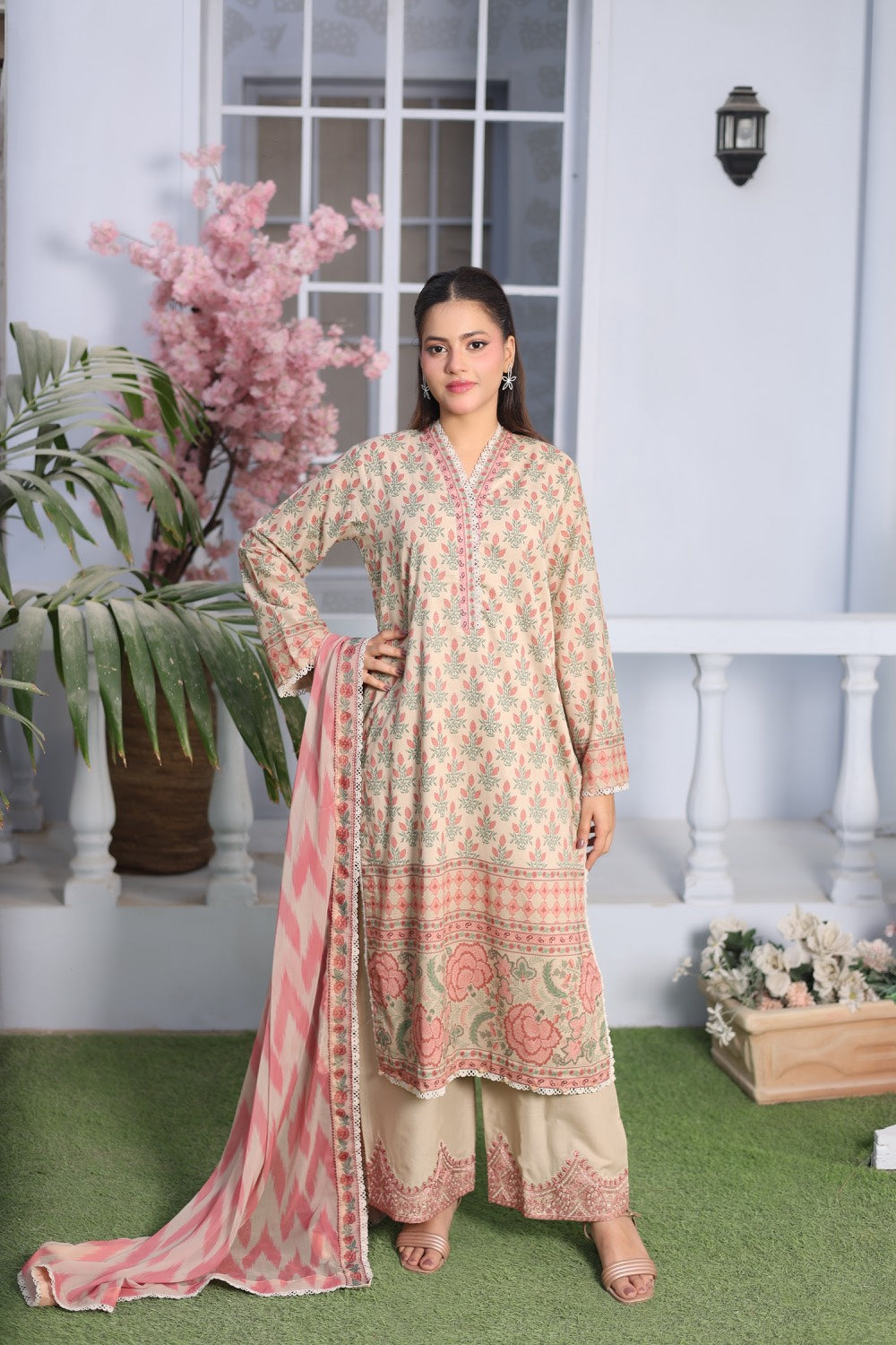 M/Basics by Maria B | AZ-MB-12-A | Summer Stitched Suit