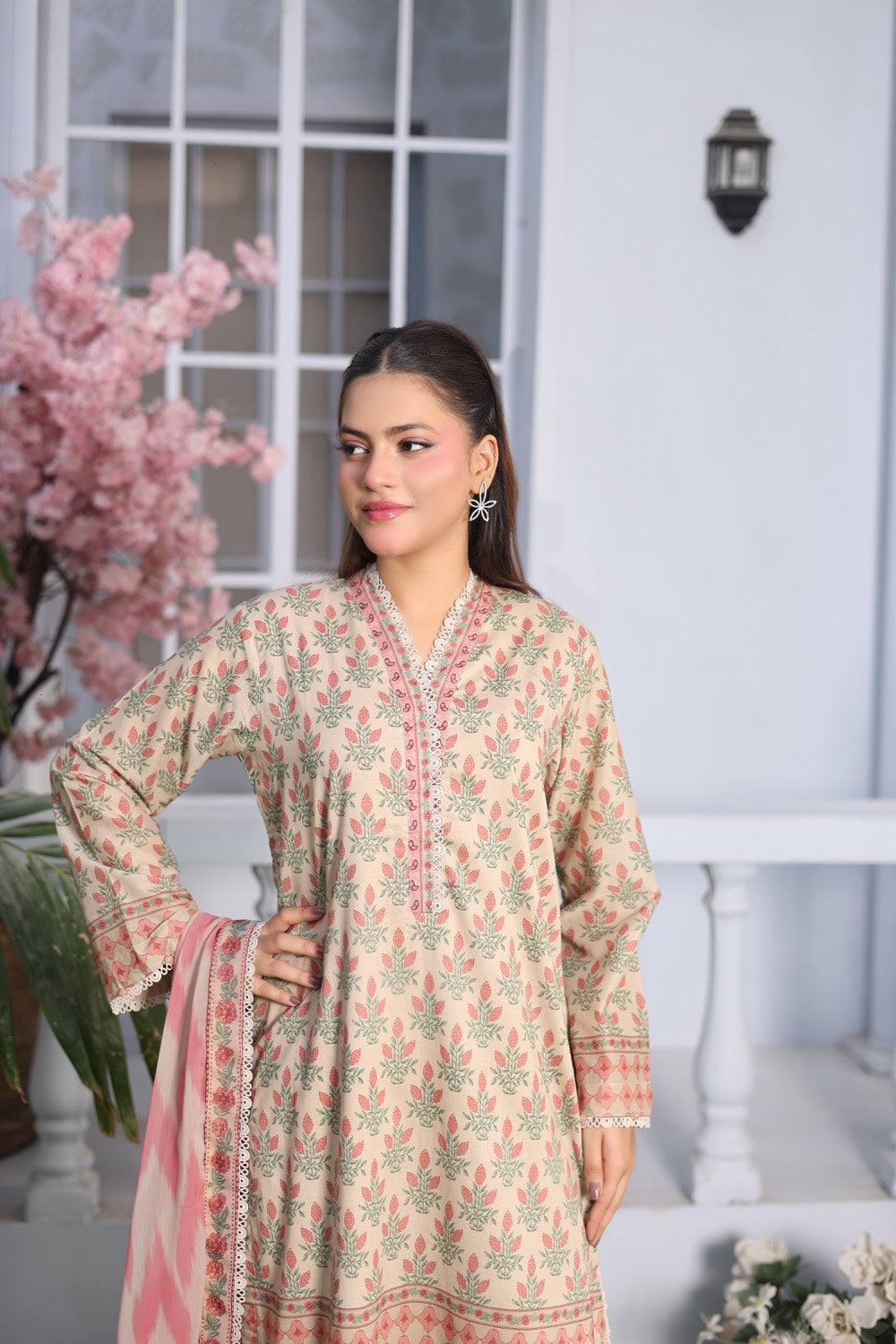 M/Basics by Maria B | AZ-MB-12-A | Summer Stitched Suit