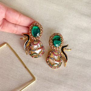 Aylin Earrings - Emerald Green