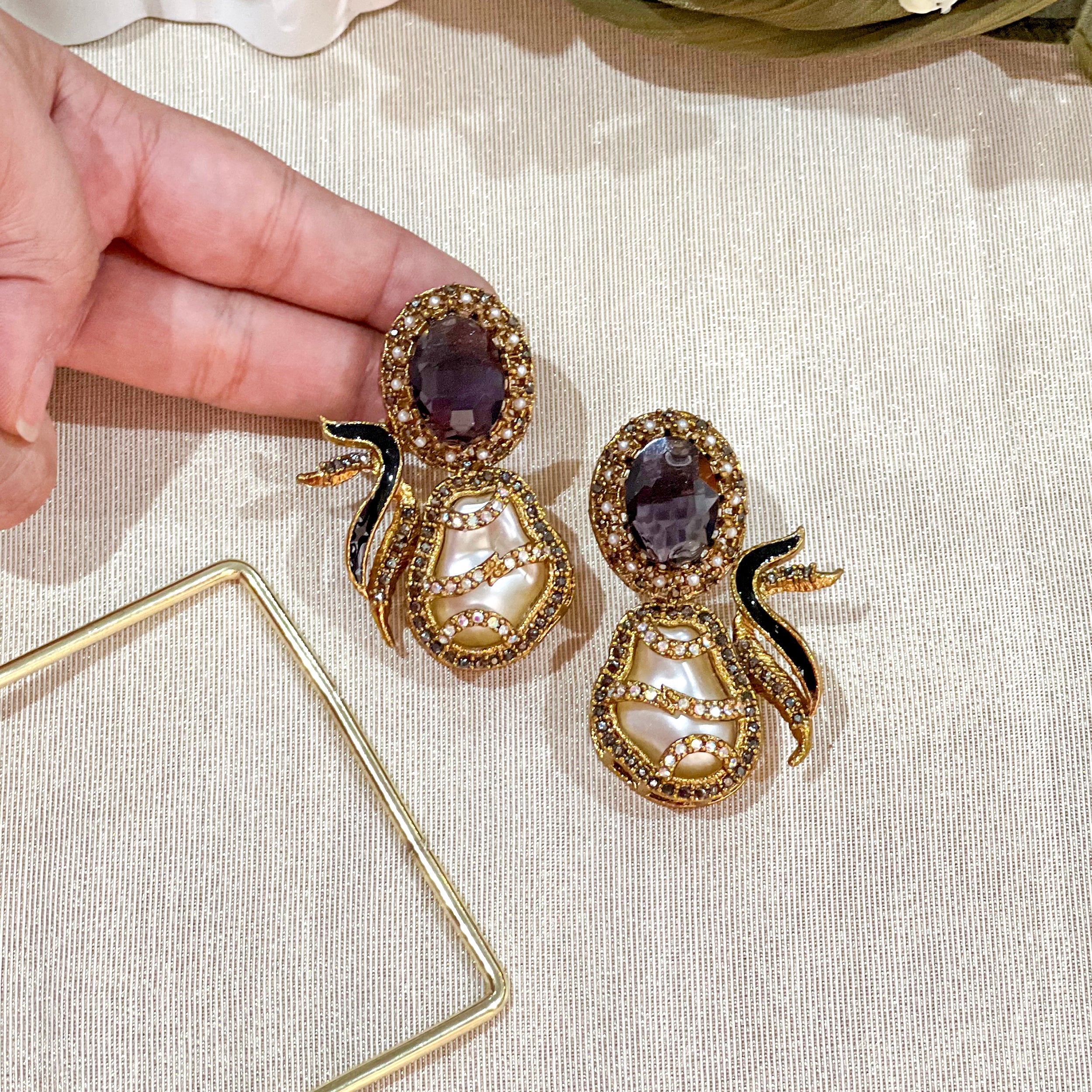 Aylin Earrings - Plum Purple