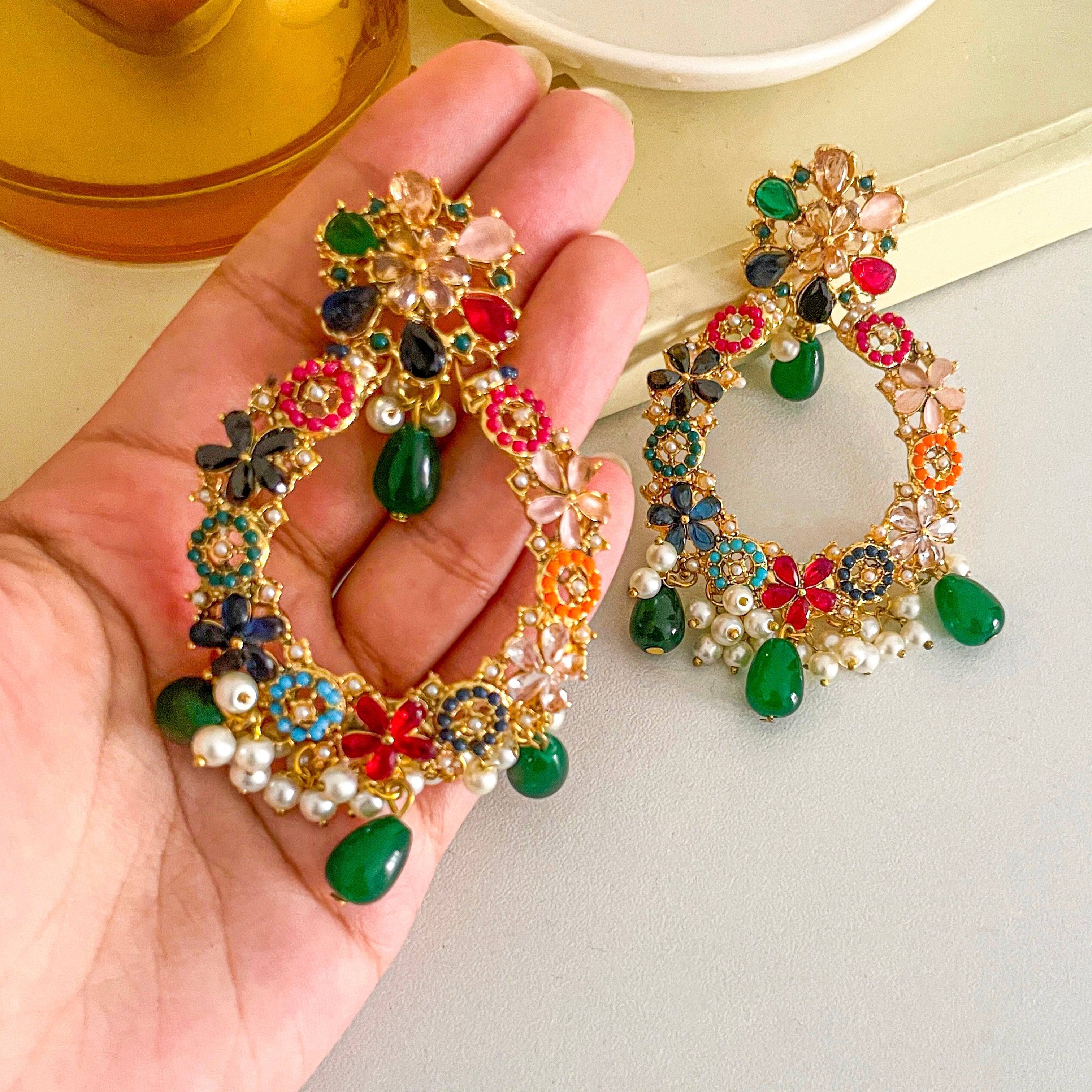 By La Lueur | ER-123 | Baroqu-e-Nur Earrings - Multi