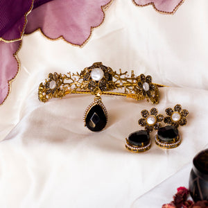 By La Lueur | CS-55 | Miraal Choker Set - Onyx