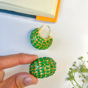 By La Lueur | Chandrika Earrings - Emerald Green