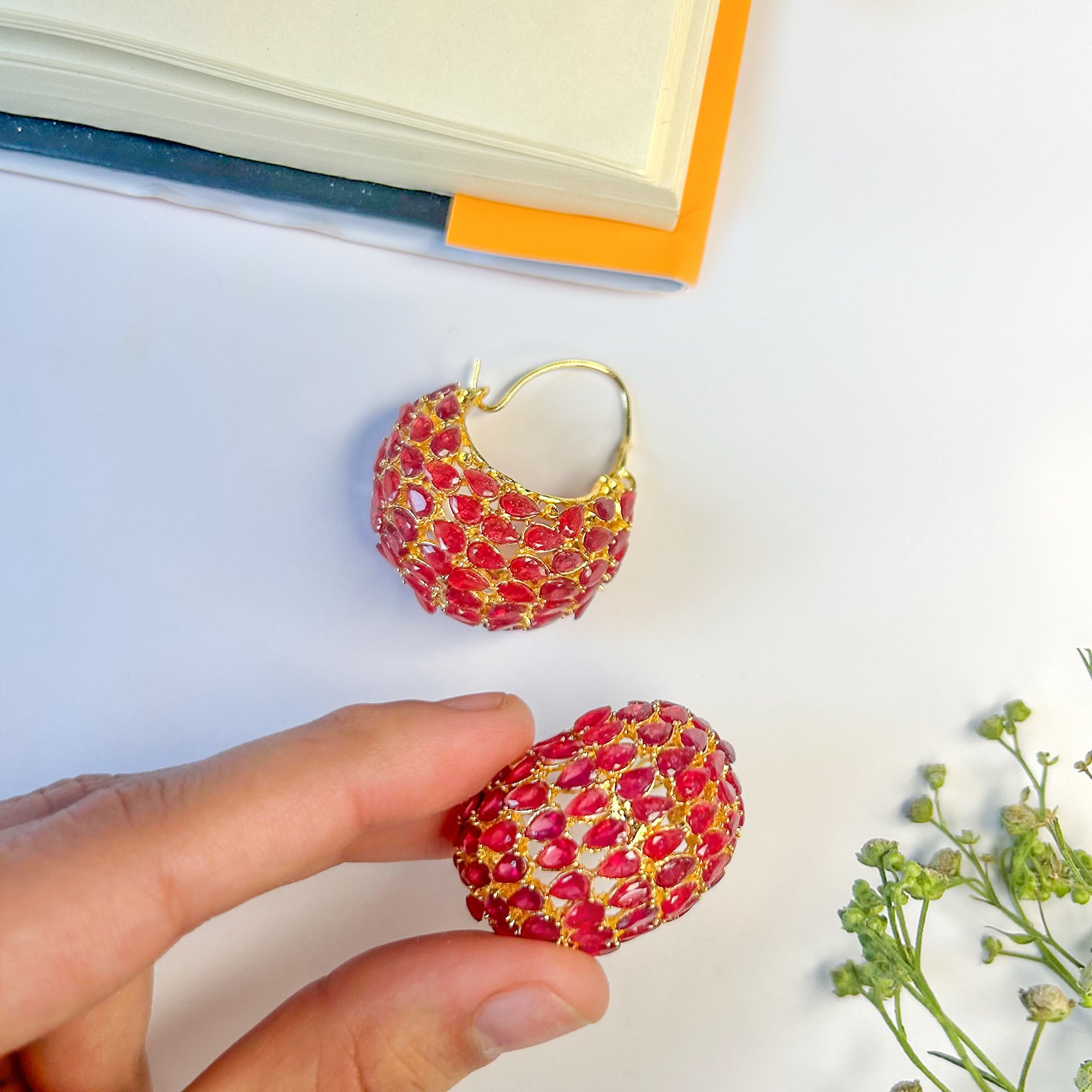 By La Lueur | Chandrika Earrings - Fuchsia