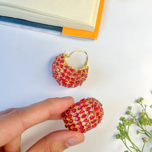 By La Lueur | Chandrika Earrings - Fuchsia