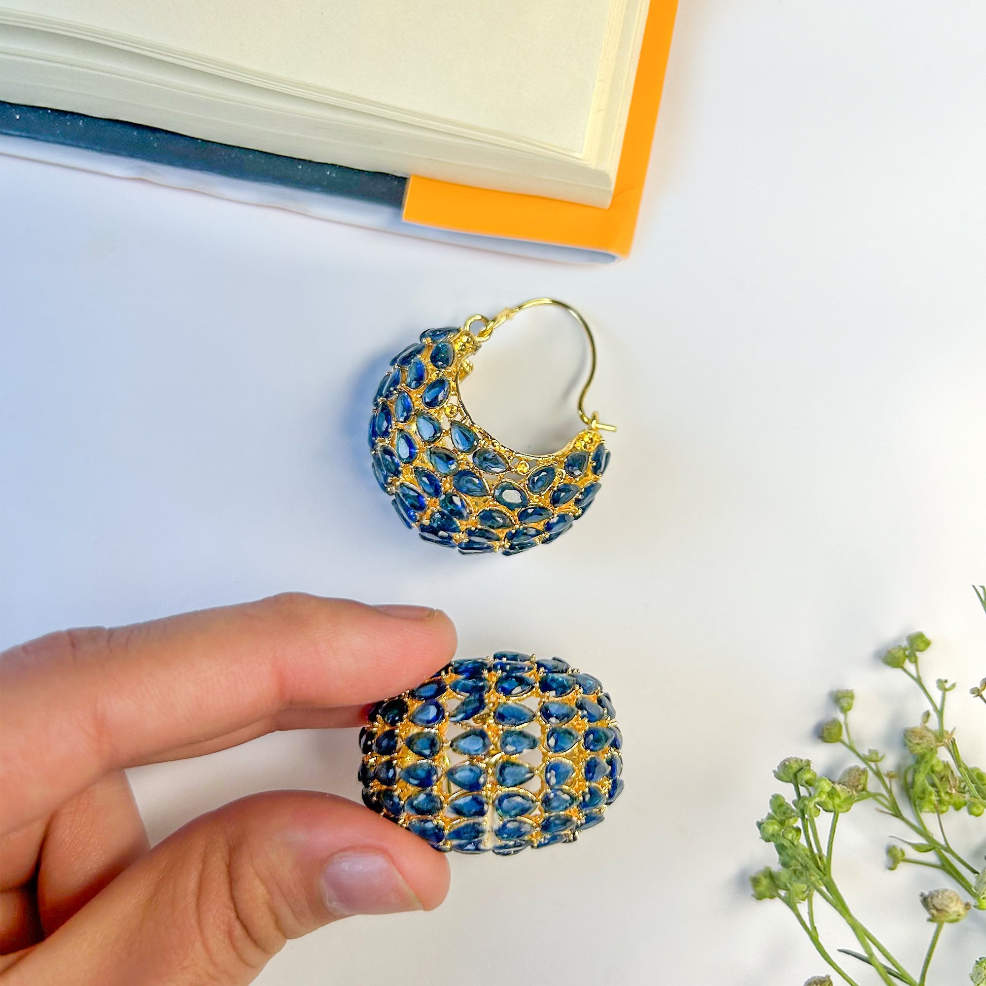 By La Lueur | Chandrika Earrings - Midnight Blue