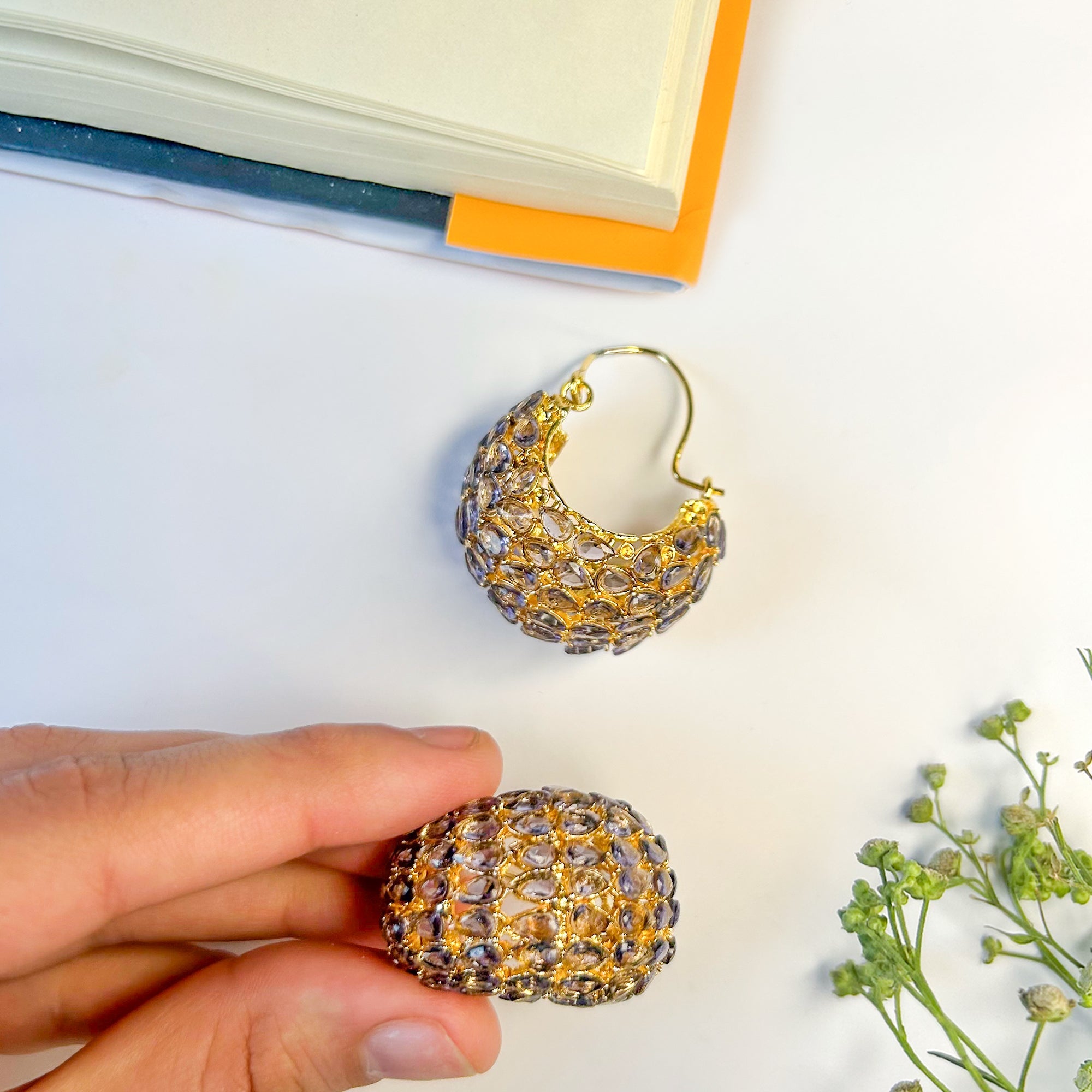By La Lueur | Chandrika Earrings - Plum Purple