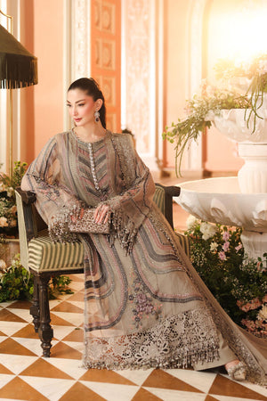 Maria B Chiffons Antique Grey heavy formal 3 piece stitched suit AZ-MBCH-D-01
