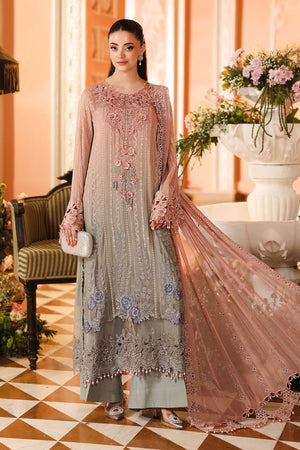 Maria B Chiffons Ombre Blossom heavy formal 3 piece stitched suit AZ-MBCH-D-02