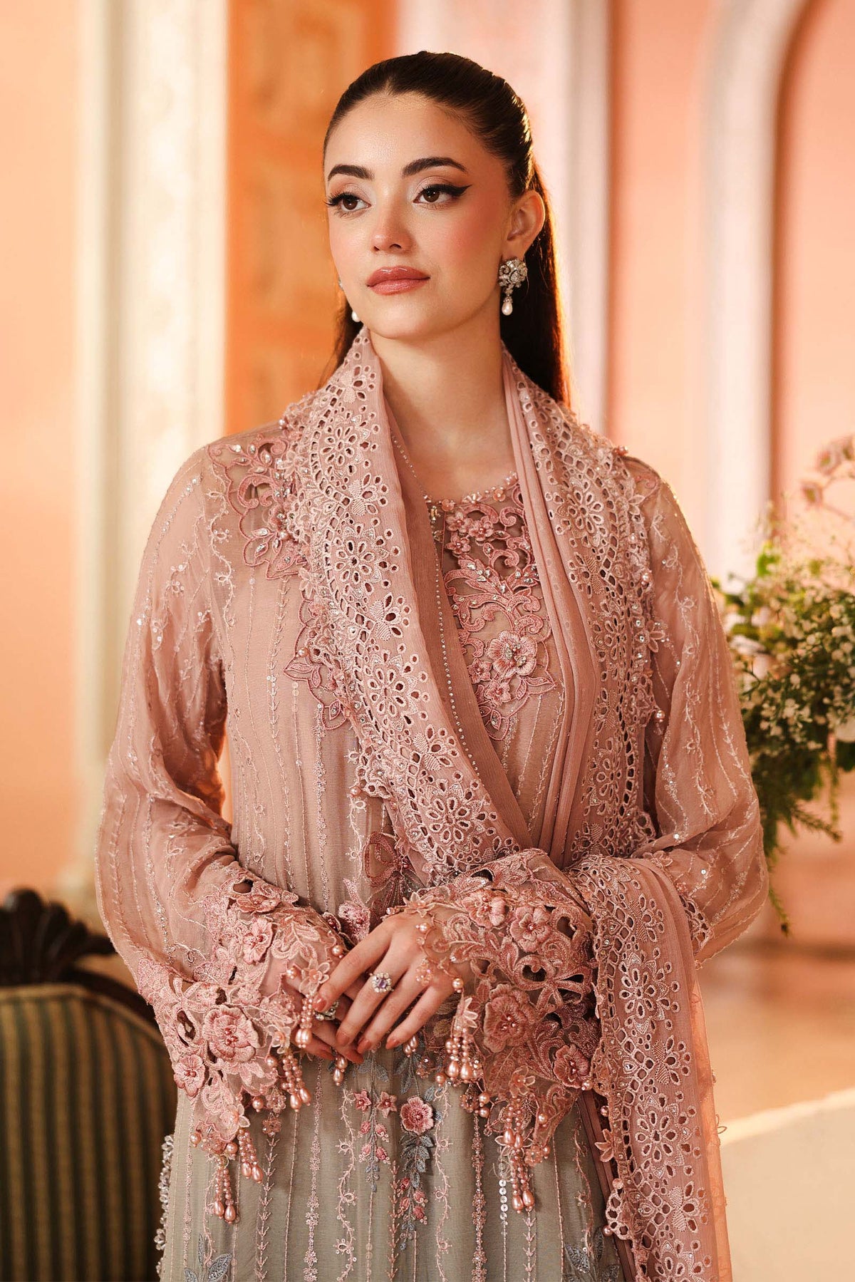 Maria B Chiffons Ombre Blossom heavy formal 3 piece stitched suit AZ-MBCH-D-02
