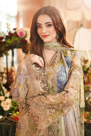 Maria B Chiffons Warm Beige heavy formal 3 piece stitched suit AZ-MBCH-D-03
