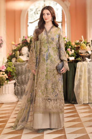 Maria B Chiffons Warm Beige heavy formal 3 piece stitched suit AZ-MBCH-D-03