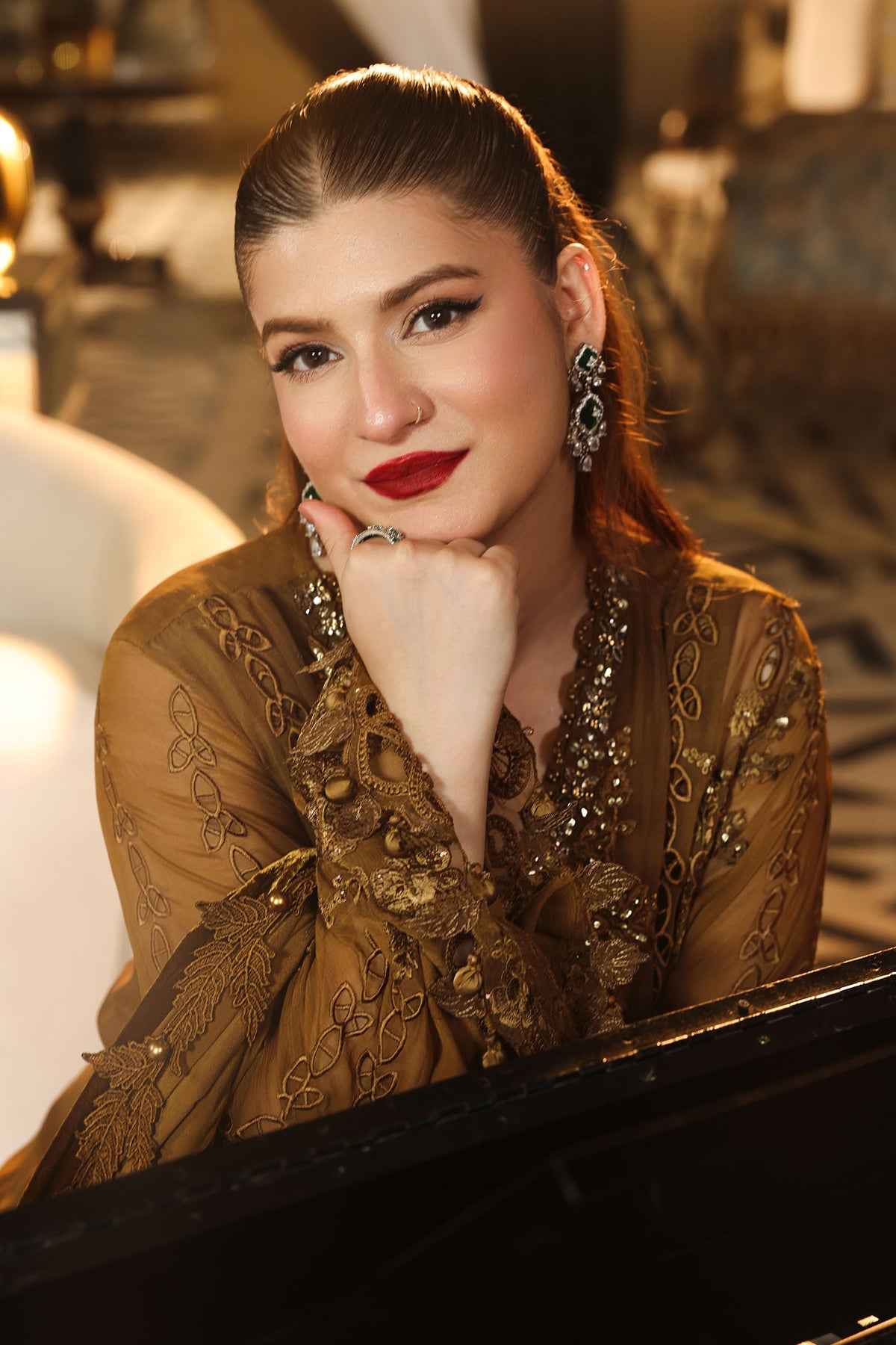 Maria B Chiffons Mustard heavy formal 3 piece stitched suit AZ-MBCH-D-05