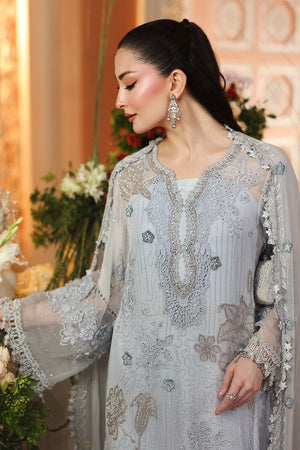 Maria B Chiffons Powder Blue heavy formal 3 piece stitched suit AZ-MBCH-D-06