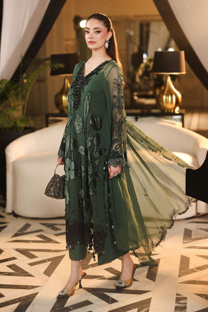 Maria B Chiffons Pine Green heavy formal 3 piece stitched suit AZ-MBCH-D-07