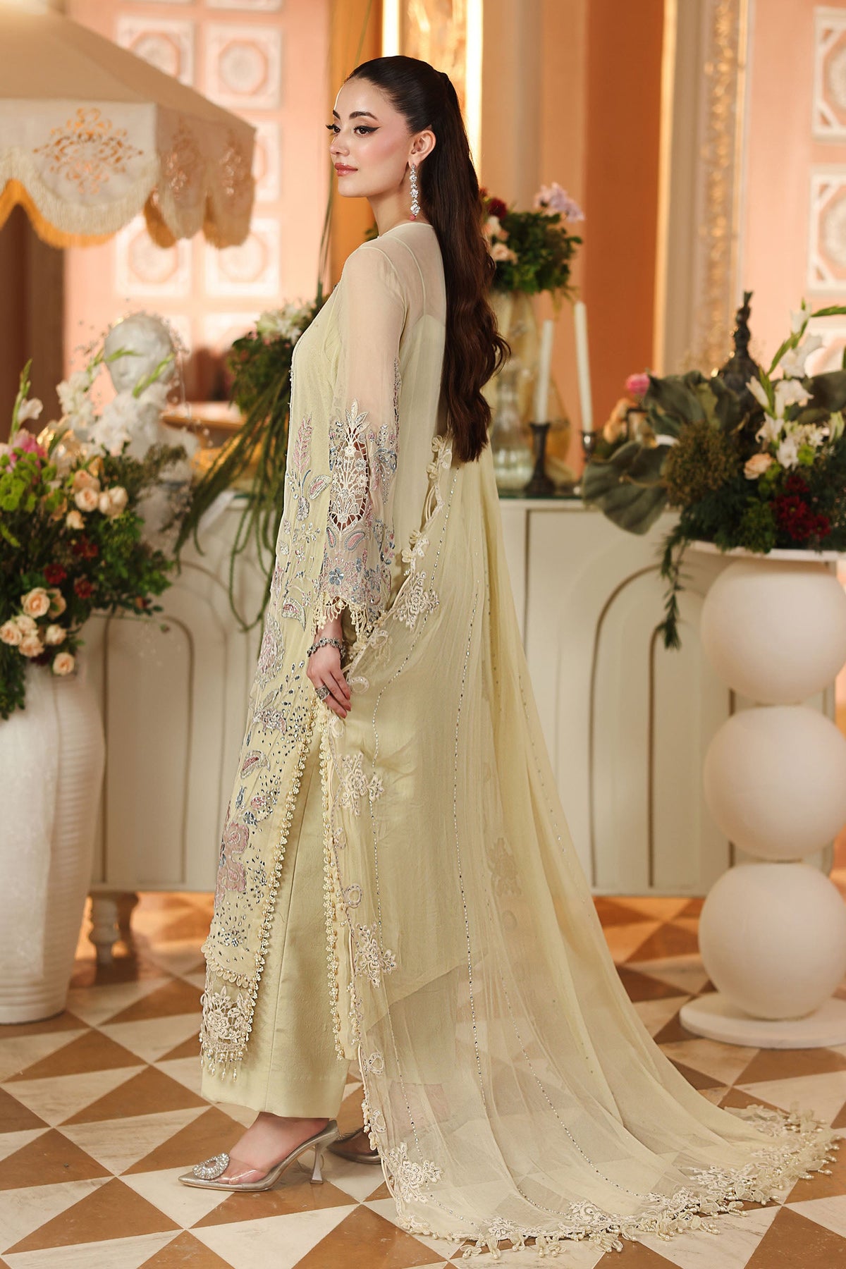 Maria B Chiffons Pastel Sunshine heavy formal 3 piece stitched suit AZ-MBCH-D-08