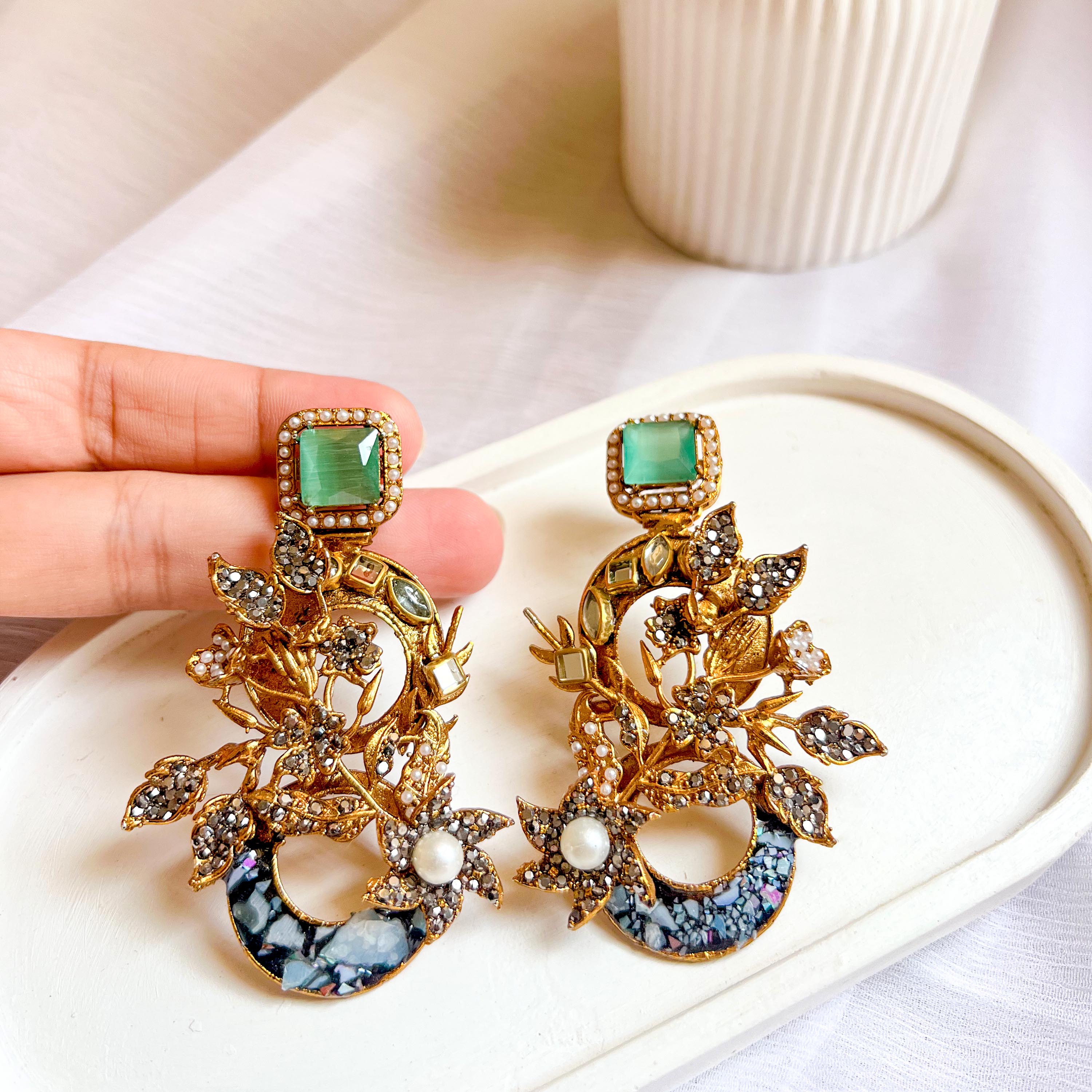 Aks-e-Noori Earrings - Seafoam