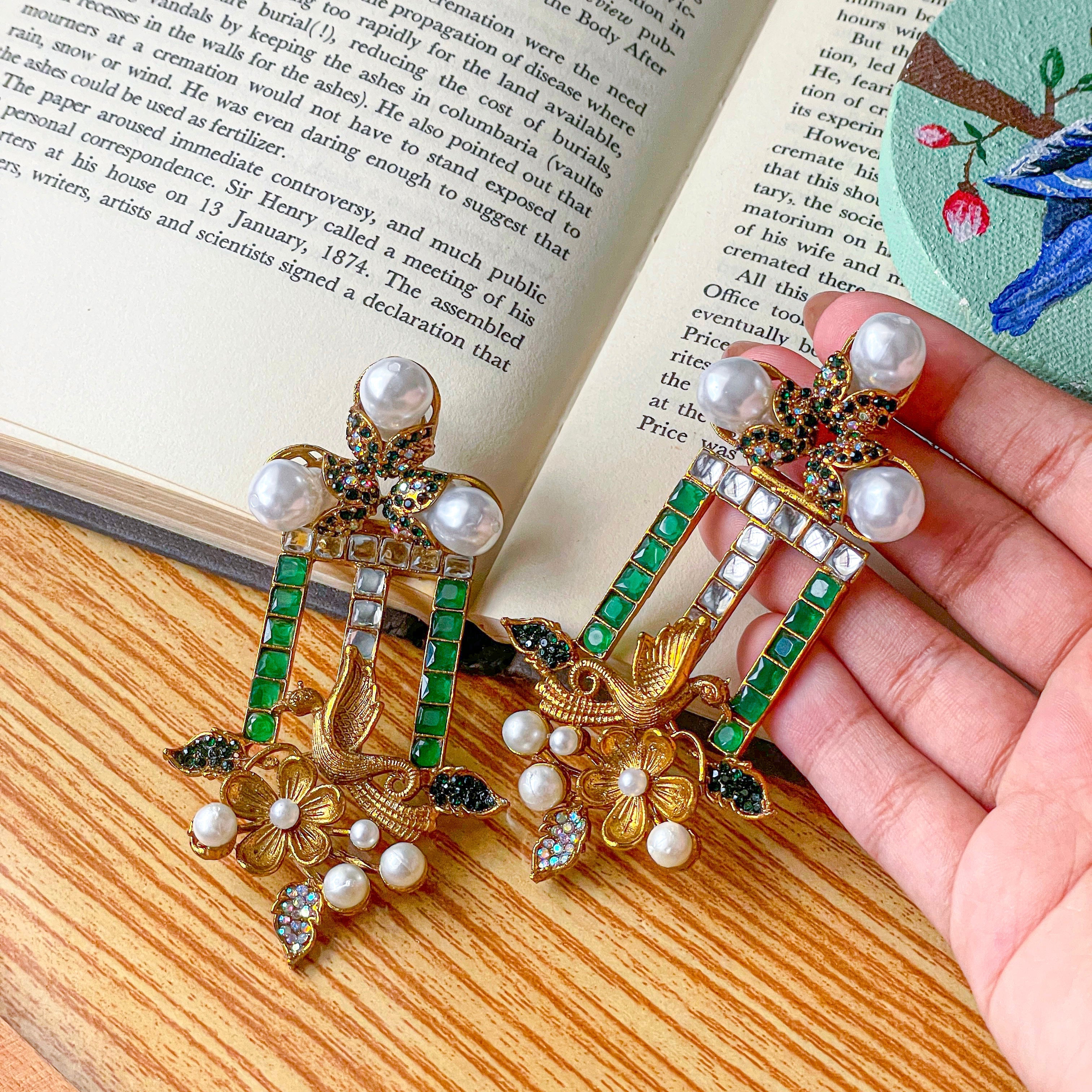 By La Lueur | ER-113 | Ayla Earrings - Emerald Green