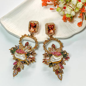 By La Lueur | ER-115 | Gulbahaar Earrings - Champagne