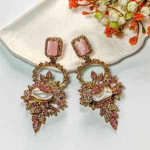 By La Lueur | ER-115 | Gulbahaar Earrings - Rose
