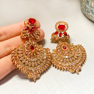 By La Lueur | ER-84 | Chandni Earrings - Ruby