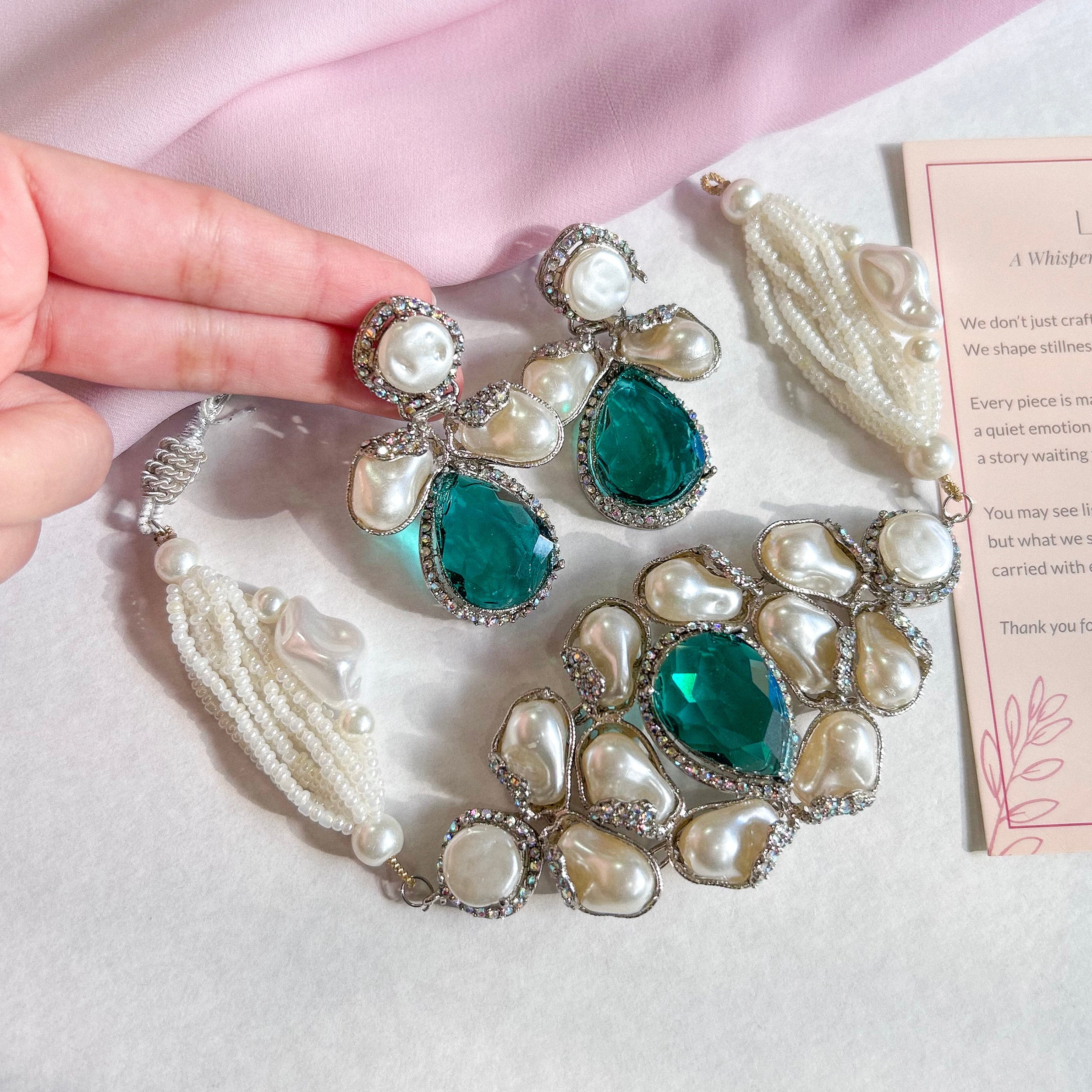 Heera-e-Hunar Choker Set - Emerald Mist