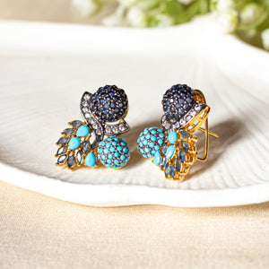 By La Lueur | ER-117 | Gulwara Earrings - Aqua