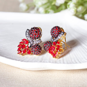 By La Lueur | ER-117 | Gulwara Earrings - Ruby