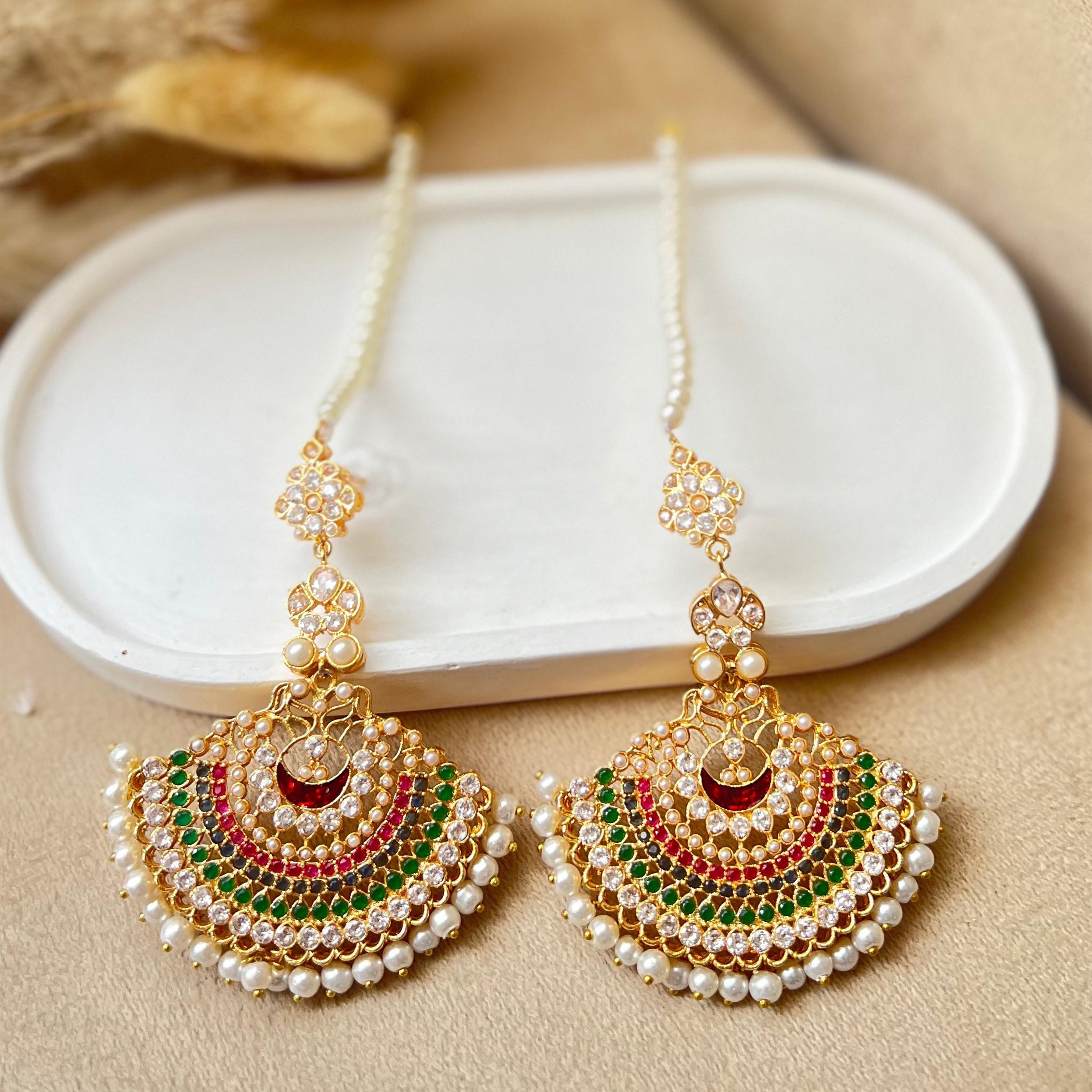 By La Lueur | ER-101 | Gul-e-Hina Earrings - Multi