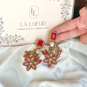 By La Lueur | ER-140 | Gulnaar Earrings - Ruby