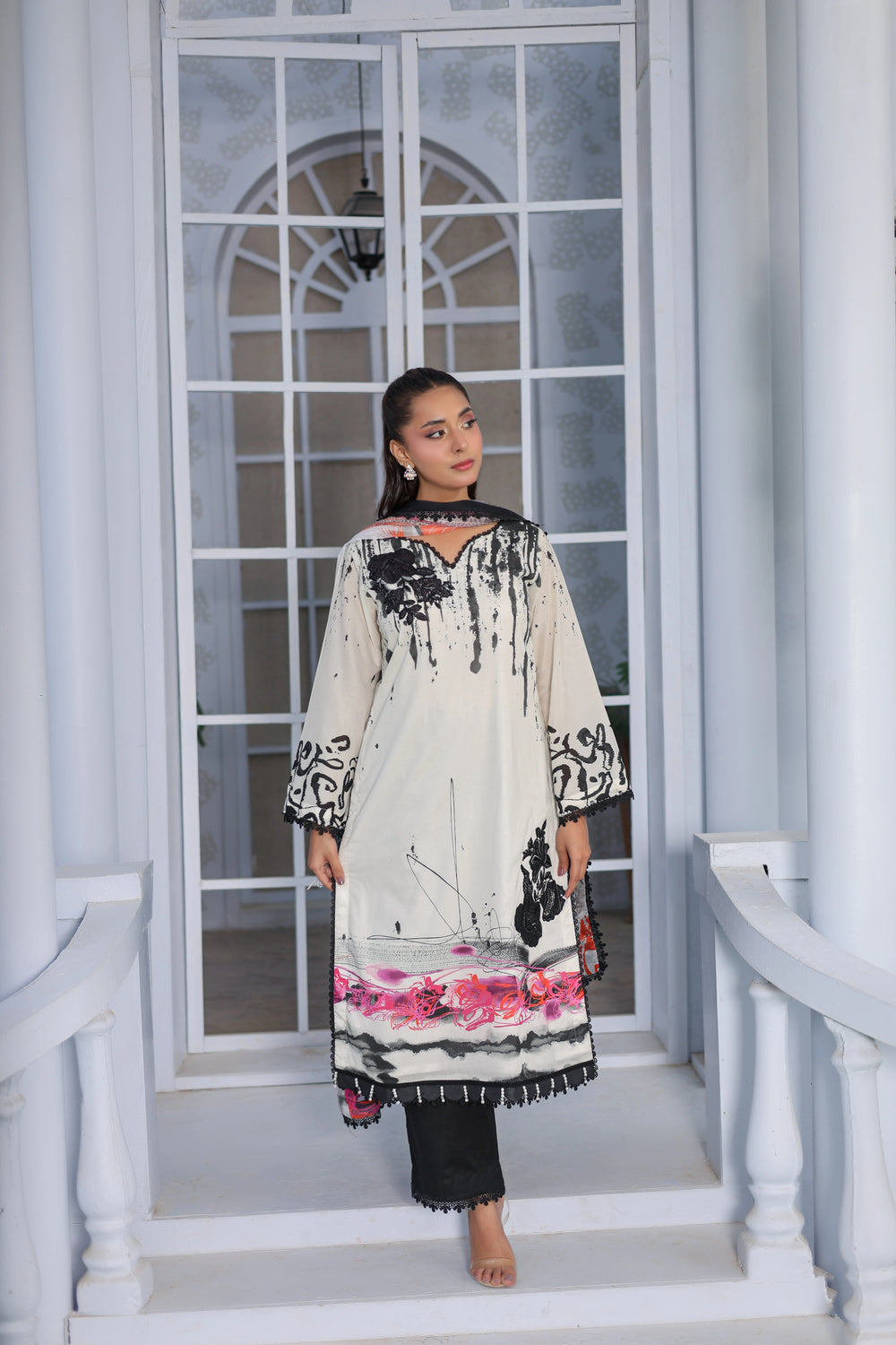 M/Basics by Maria B | AZ-MB-06-B | Summer Stitched Suit