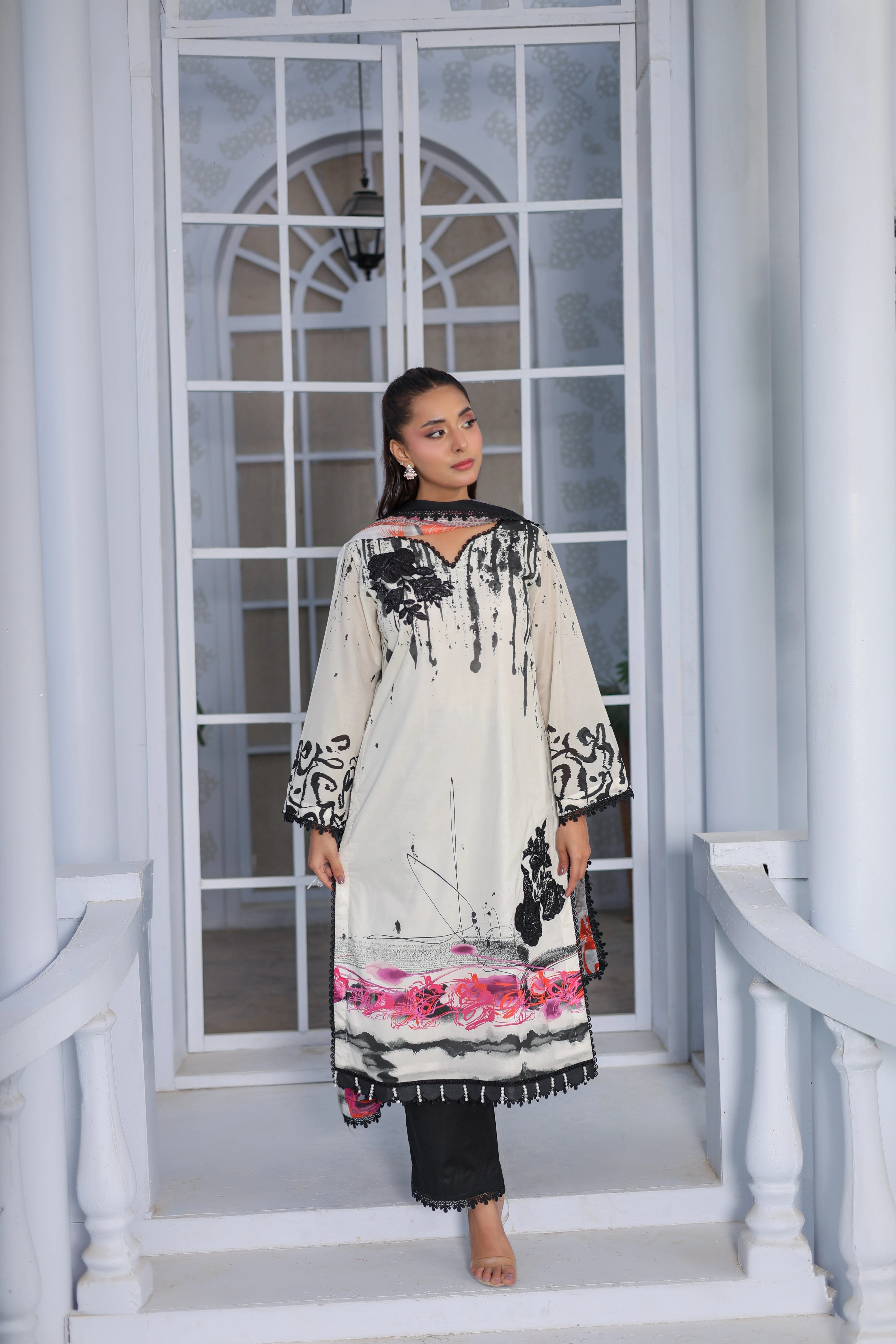 M/Basics by Maria B | AZ-MB-06-B | Summer Stitched Suit