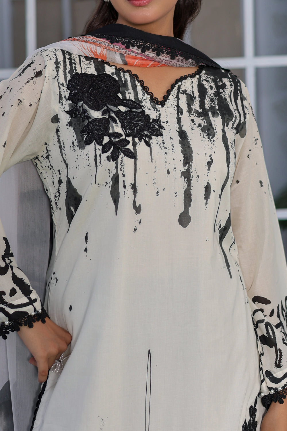 M/Basics by Maria B | AZ-MB-06-B | Summer Stitched Suit