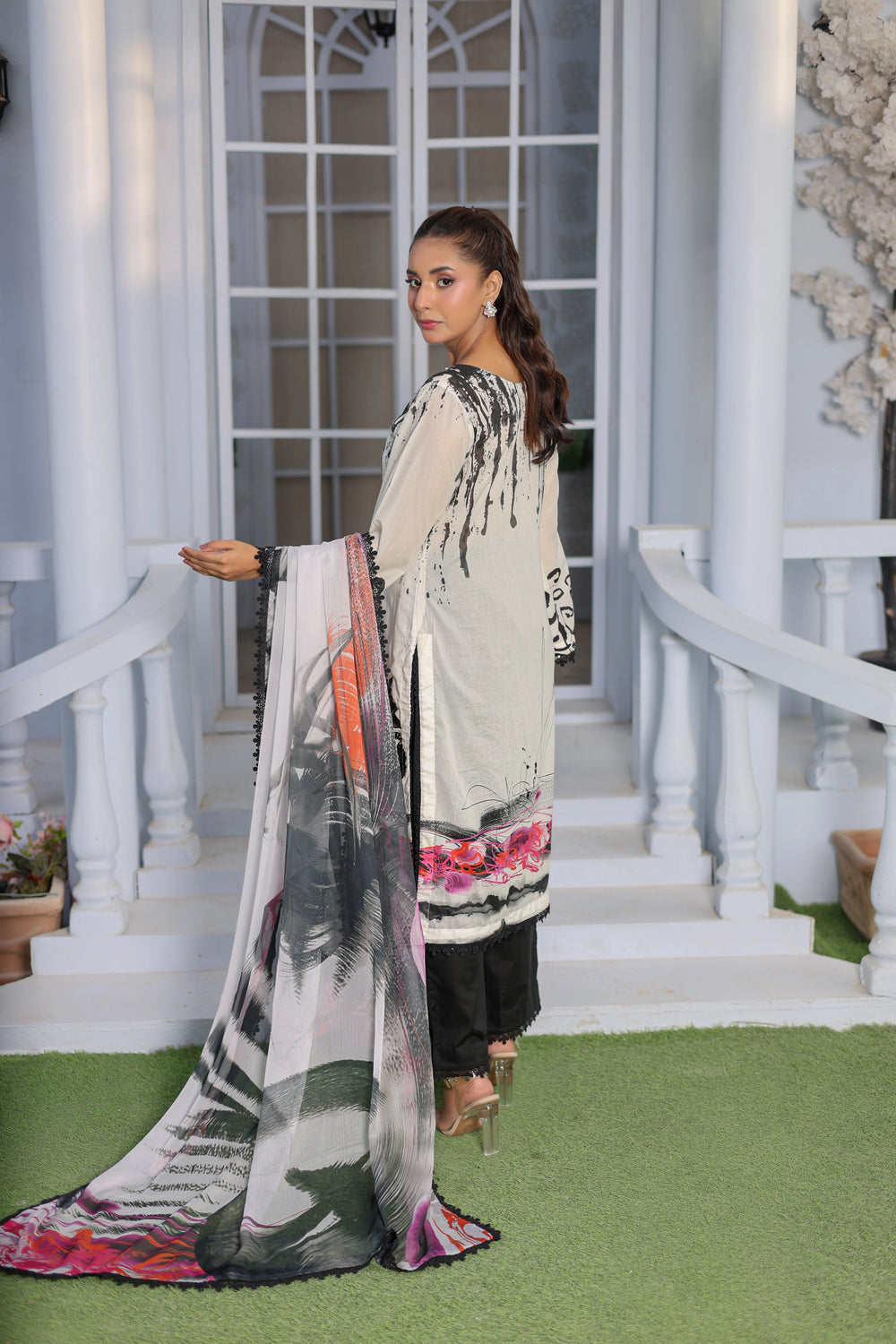 M/Basics by Maria B | AZ-MB-06-B | Summer Stitched Suit