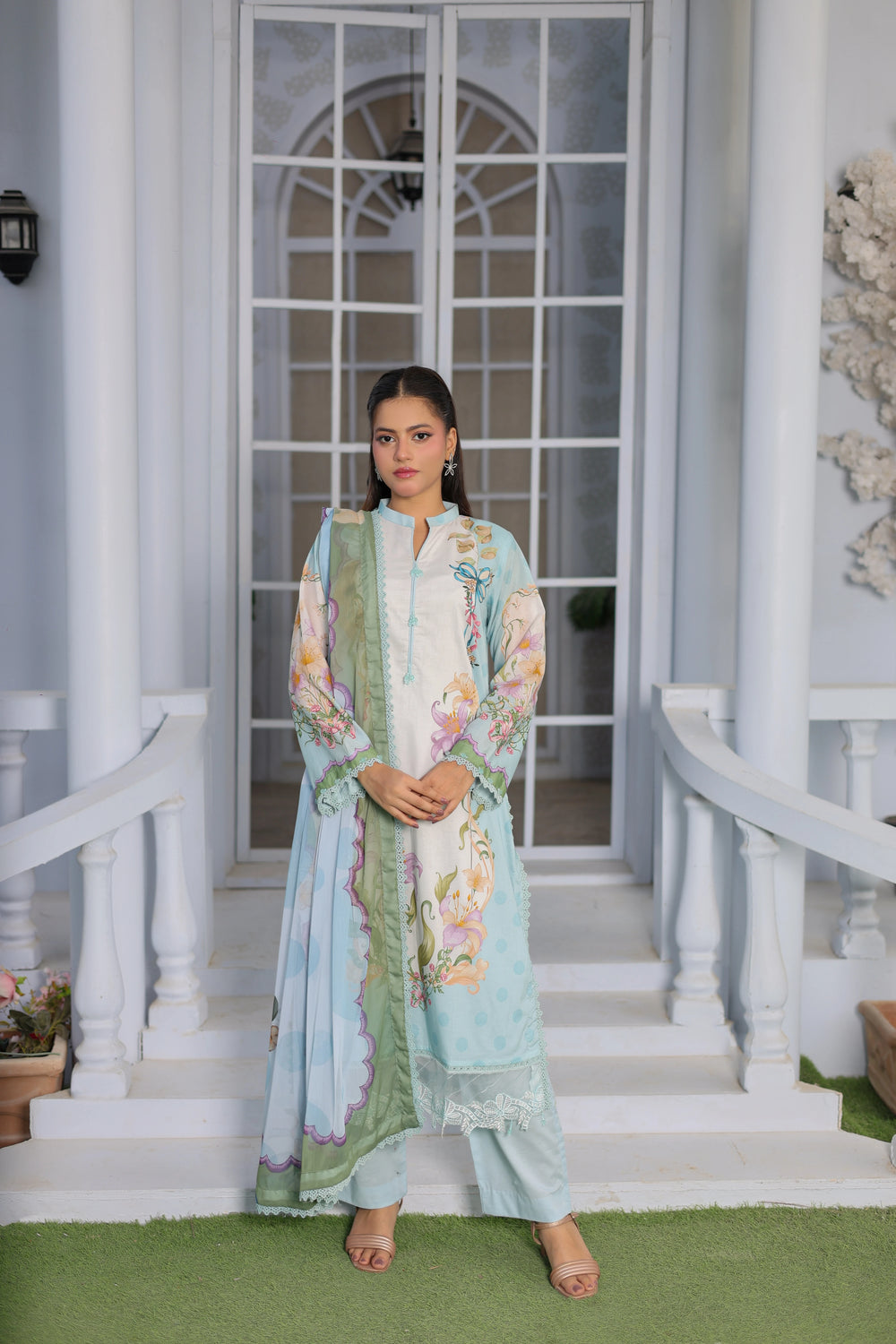 M/Basics by Maria B | AZ-MB-05-A | Summer Stitched Suit