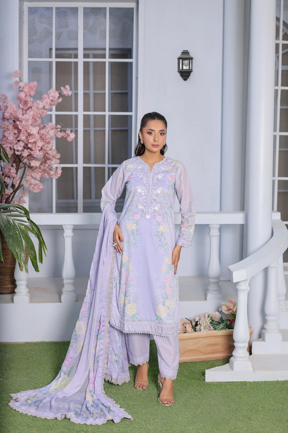 M/Basics by Maria B | AZ-MB-11-B | Summer Stitched Suit