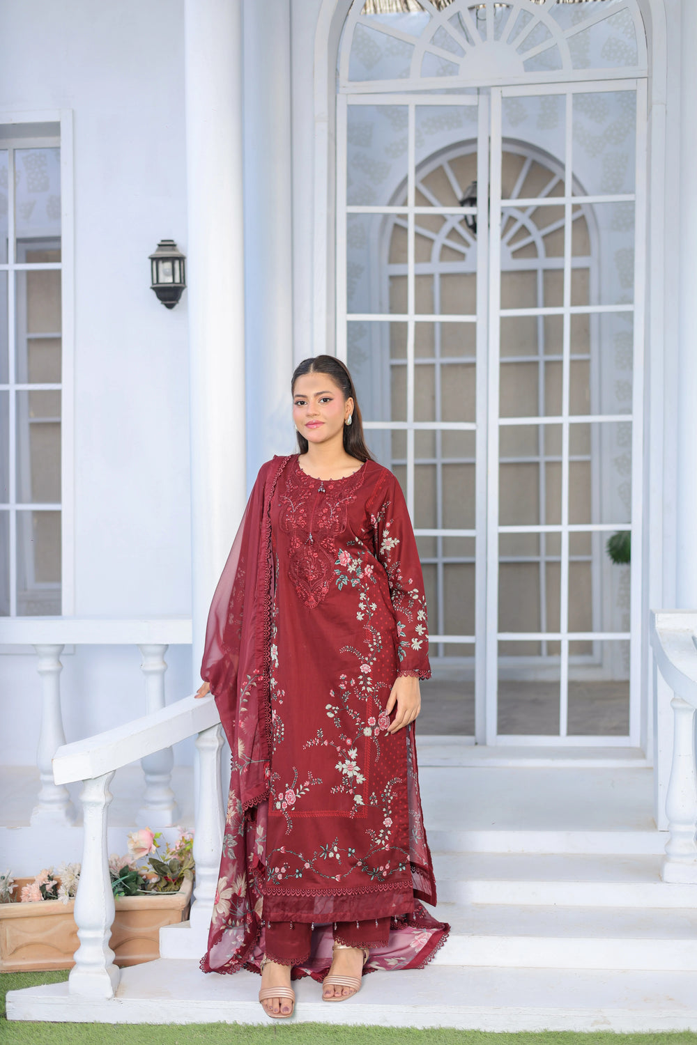 M/Basics by Maria B | AZ-MB-07-A | Summer Stitched Suit