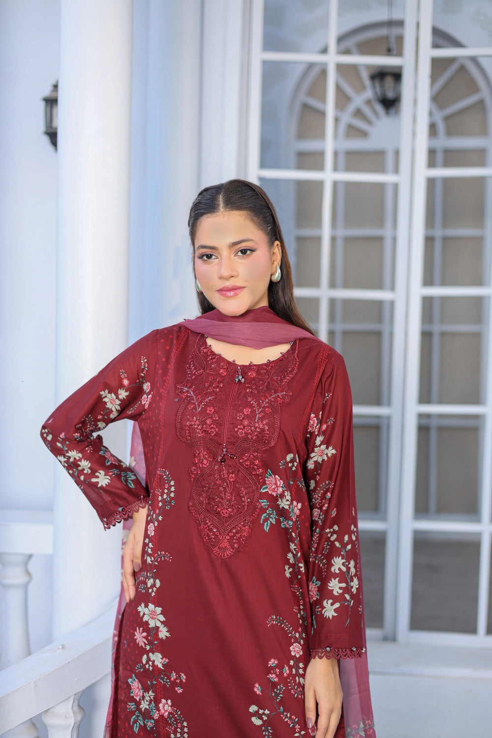 M/Basics by Maria B | AZ-MB-07-A | Summer Stitched Suit