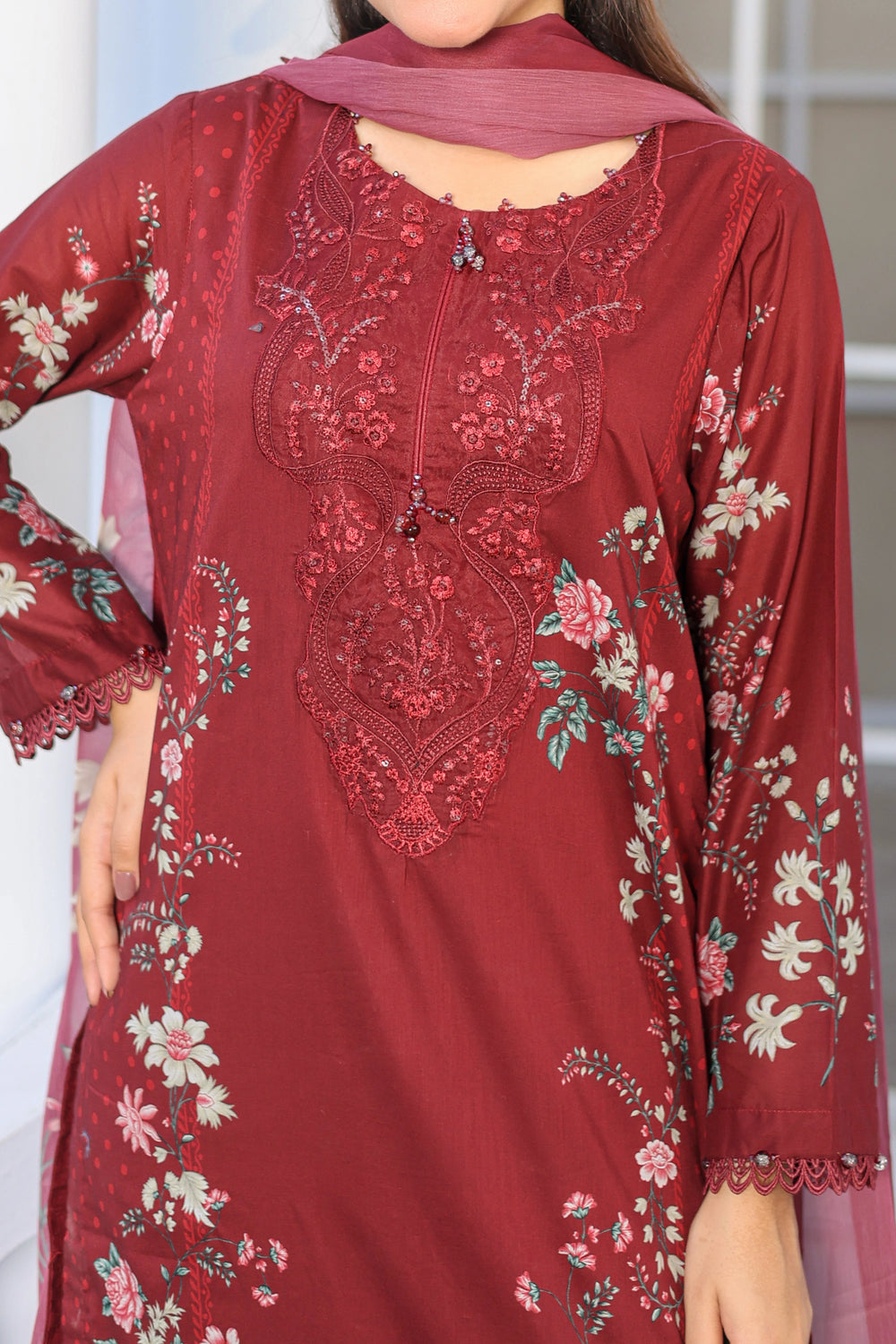 M/Basics by Maria B | AZ-MB-07-A | Summer Stitched Suit