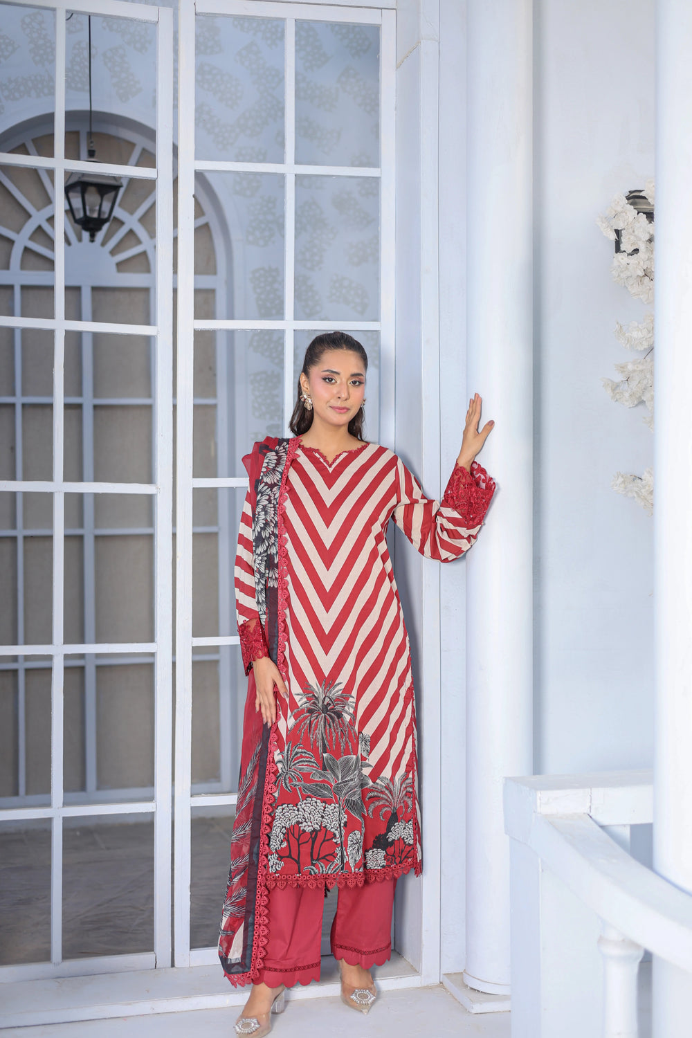 M/Basics by Maria B | AZ-MB-08-B | Summer Stitched Suit